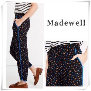 Madewell Track Trousers in Prairie Posies Black Multicolor Size XXsmall
